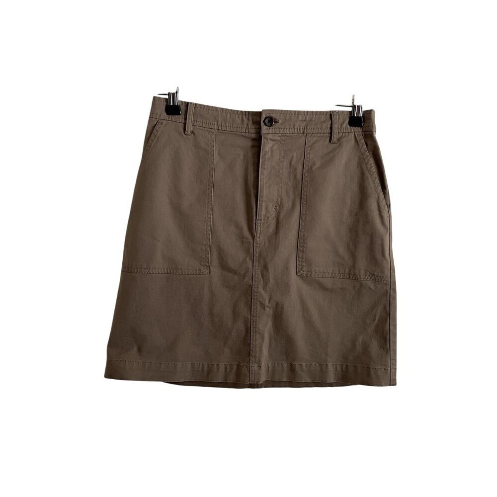 Banana Republic Factory Women 0 Taupe Khaki Pockets Casual Utility Mini Skirt